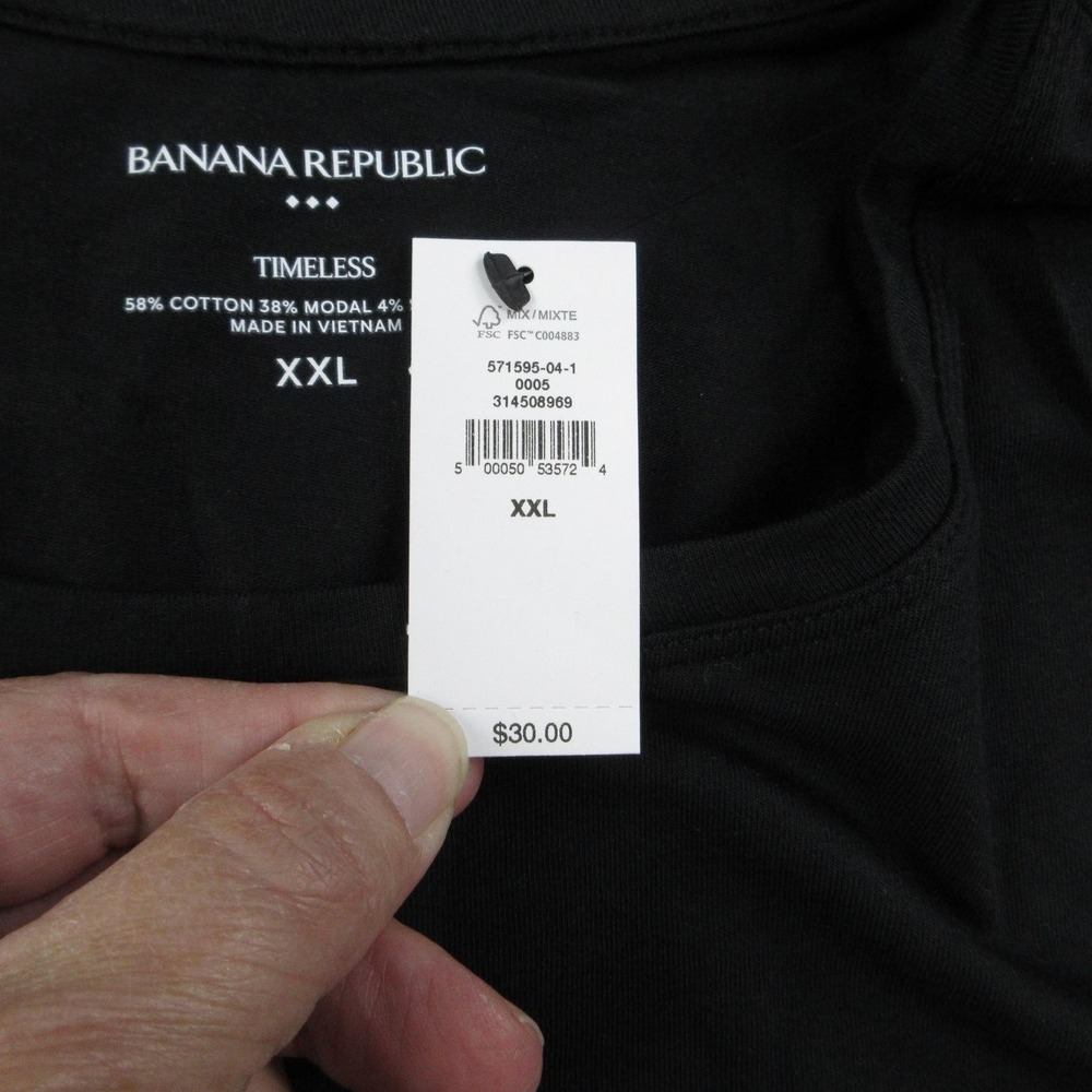 Banana Republic Shirt Womens XXL Black Crew Neck Basic Stretch Modal Cotton NWT - Picture 12 of 16